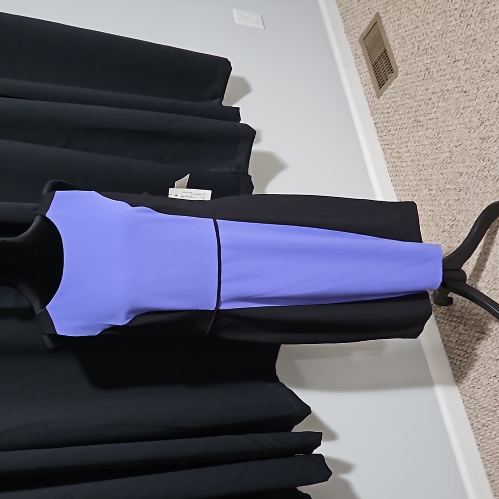 NWT - Liz Claiborne Purple & Black Dress - Size 12 - Picture 6 of 9